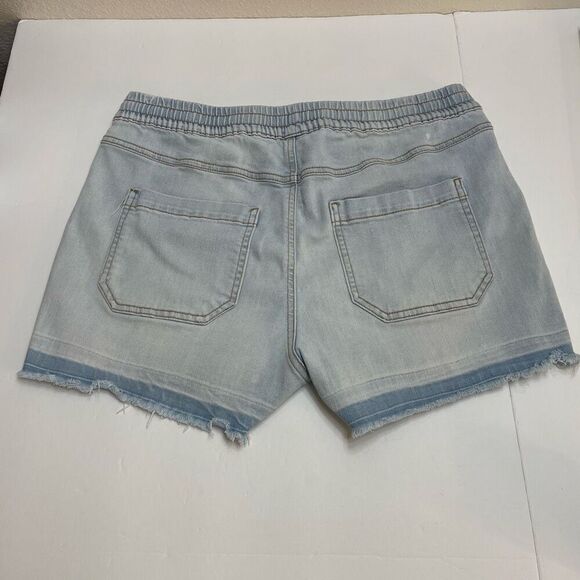 International Concepts Women's High Rise Drawstring Jean Shorts Size Medium - Picture 3 of 9